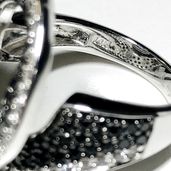 ⭐️HOST PICK⭐️ MACYS Black & White Diamonds 14KT Gold Spiral Ring - Picture 8 of 12